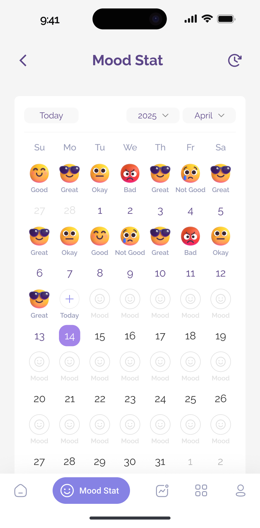 Sleep routine and calendar view in Wellness Core